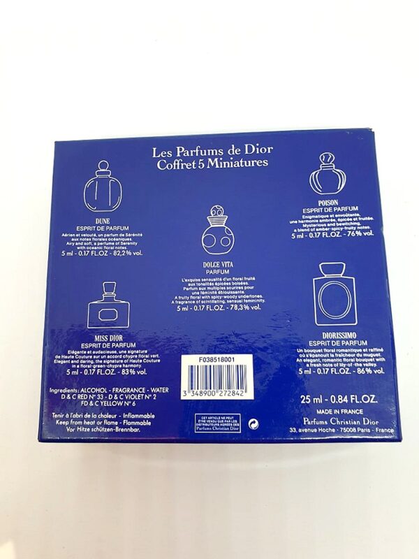 Coffret les parfums de Dior de 5 miniatures de 5 ml Christian Dior