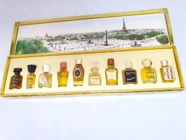 Coffret de 10 miniatures vintage les meilleurs parfums de Paris