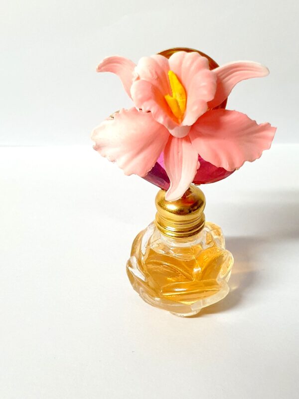 Magnifique Miniature de parfum avec bouchon en fleurs art déco